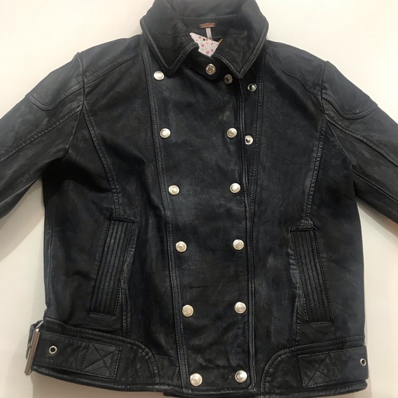 NWT$498 Free People Avis 100% Leather Jacket - Picture 4 of 7